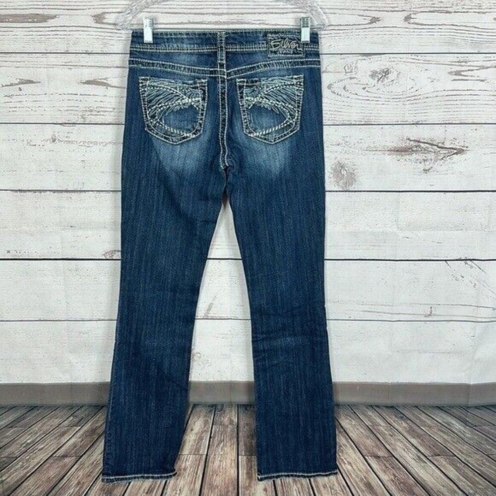 Silver Jeans Womens 28 Blue‎ Aiko Bootcut Western Thick Stitch Casual Rodeo
